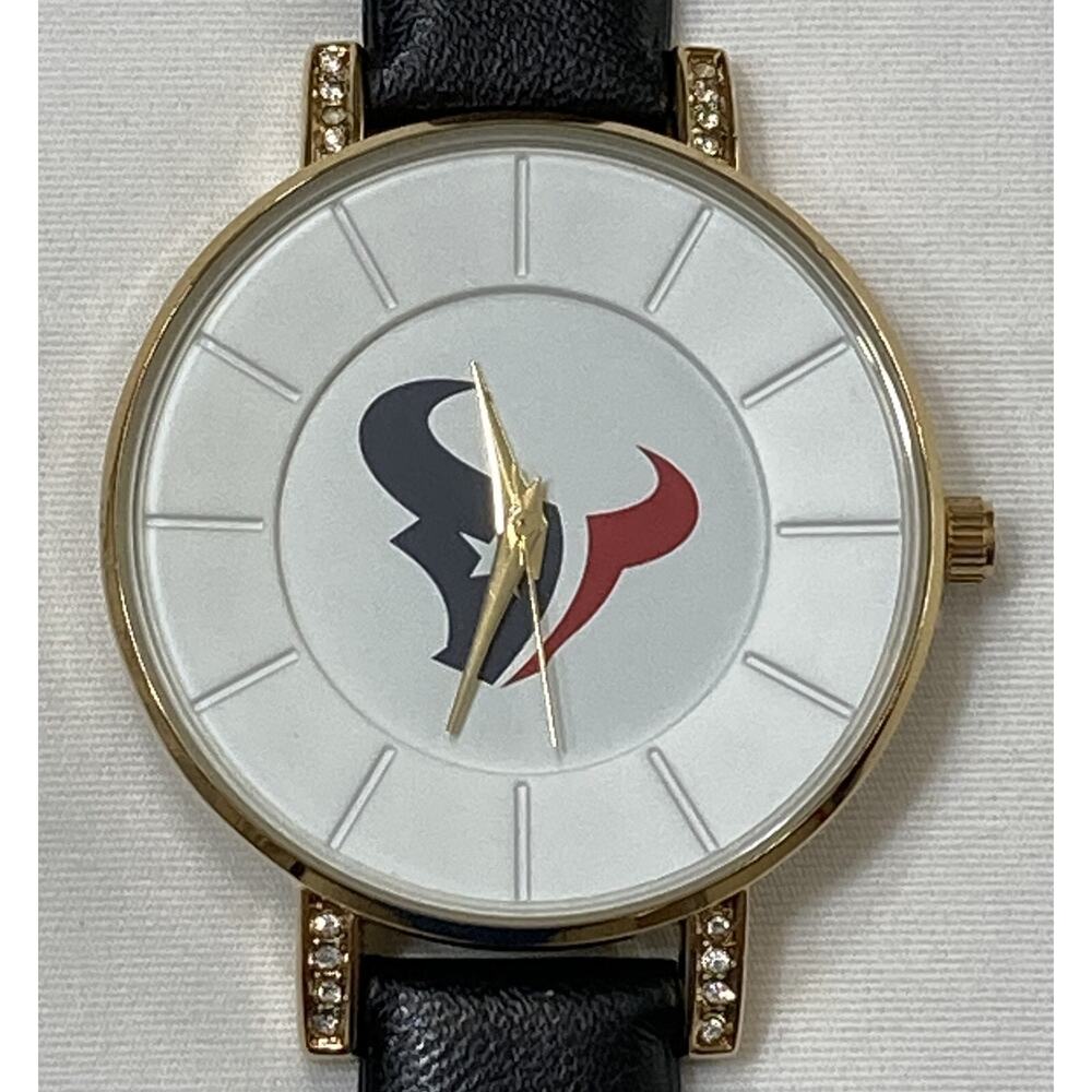 New Women's Houston Texans Lunar Style Sparo Sports Watch Black Leather Band